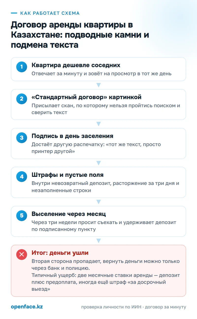 Как работает схема: Договор аренды квартиры в Казахстане: подводные камни и подмена текста