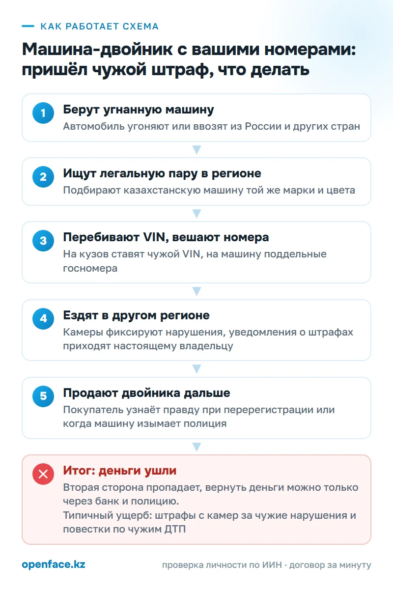 Как работает схема: Машина-двойник с вашими номерами: пришёл чужой штраф, что делать