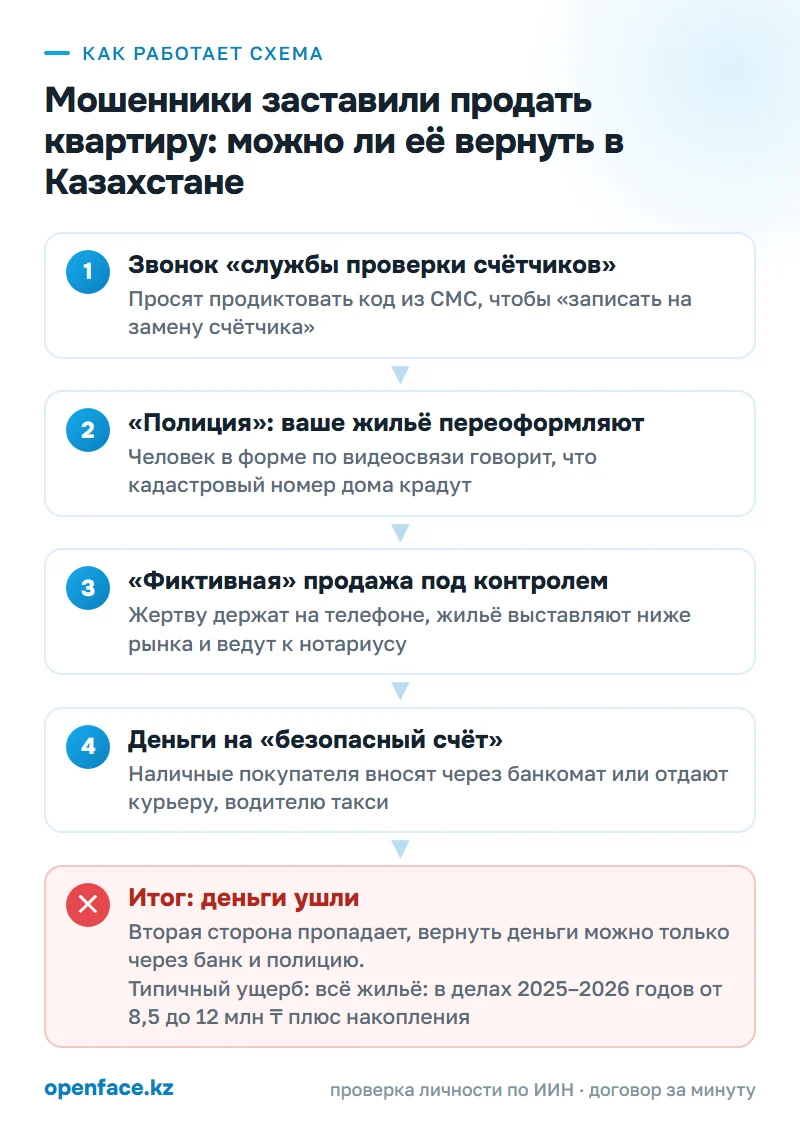 Как работает схема: Мошенники заставили продать квартиру: можно ли её вернуть в Казахстане