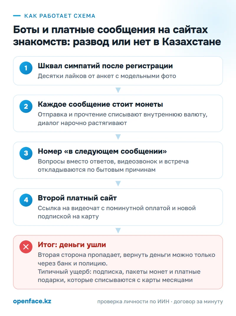 Как работает схема: Боты и платные сообщения на сайтах знакомств: развод или нет в Казахстане
